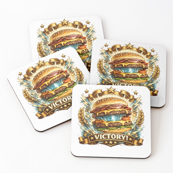Item preview, Victory: Double Patty Championship Burger Laurel Wreath Gold Badge designed and sold by irfanshikh.