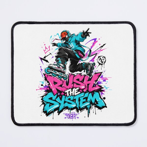 Item preview, Rush The System Urban Graffiti Roller Skater Art designed and sold by SnazzyStudio1 .