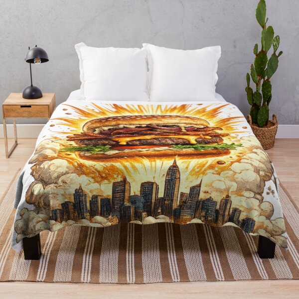 Item preview, Burger Apocalypse NYC: Mushroom Cloud Explosion Skyline Comedy Extreme designed and sold by irfanshikh.