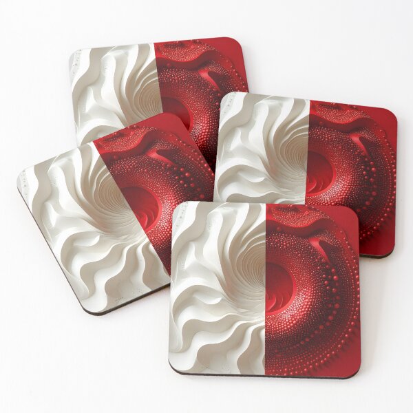 Item preview, Symmetrical Abstract Design in Red and White designed and sold by Vicky Brago-Mitchell®.