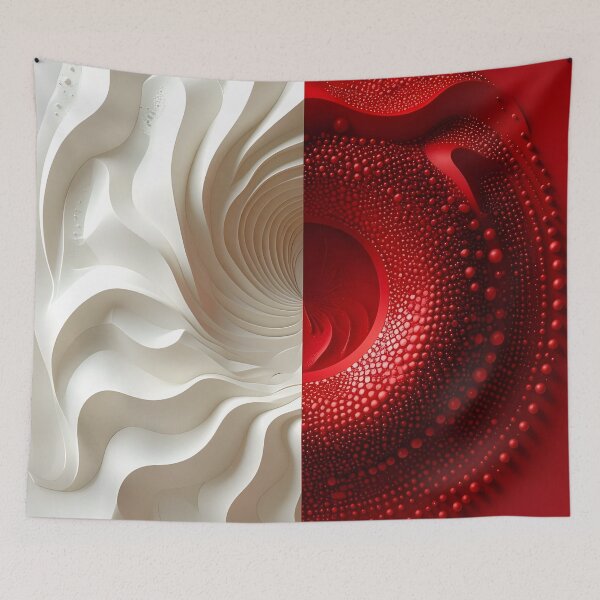 Item preview, Symmetrical Abstract Design in Red and White designed and sold by Vicky Brago-Mitchell®.