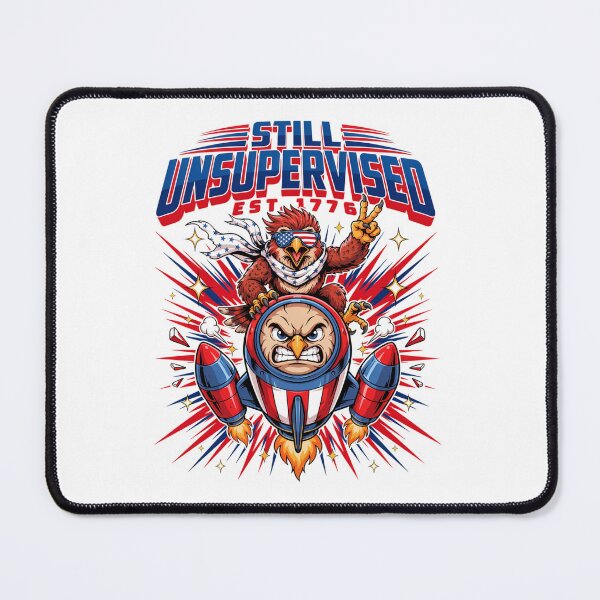 Item preview, Still Unsupervised Patriotic Owl Rocket Peace Sign Tee v3 designed and sold by DarylWelsh2024.