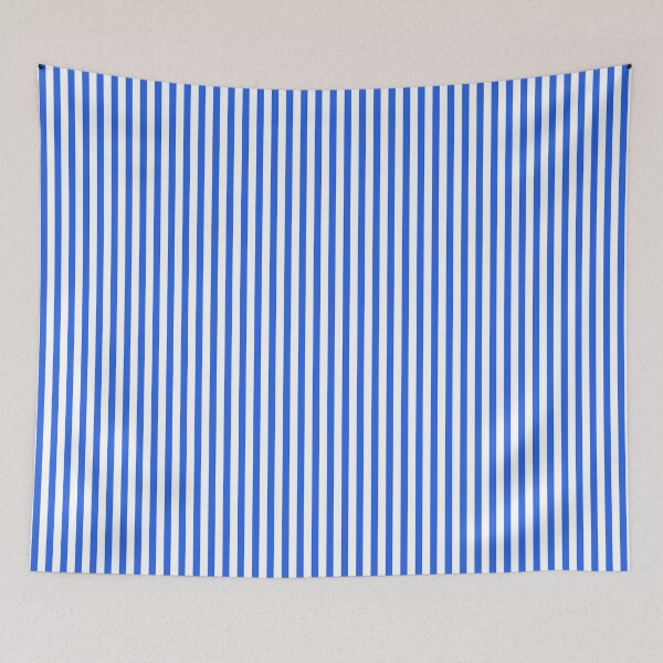 Item preview, Ultra Fine Stripe Narrow Vertical Pinstripe Pattern in Electric Cobalt Blue and White designed and sold by kierkegaard.