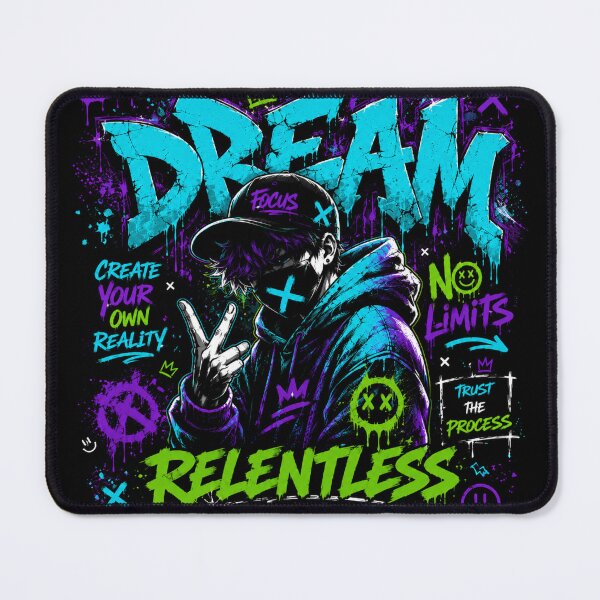 Item preview, RELENTLESS – Urban Graffiti Streetwear Motivational T-Shirt Design designed and sold by ZafTeez.