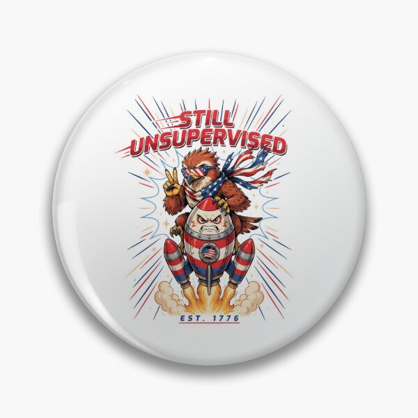 Item preview, Still Unsupervised Patriotic Owl Rocket Peace Sign Tee v4 designed and sold by DarylWelsh2024.