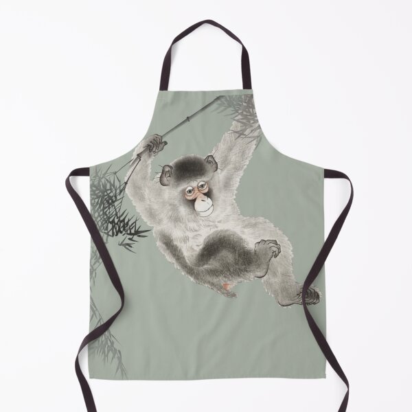 Item preview, Japanese Animal Art - Monkey - Modern Ukiyo-e - Japandi, Sage Green designed and sold by Black Swallow.