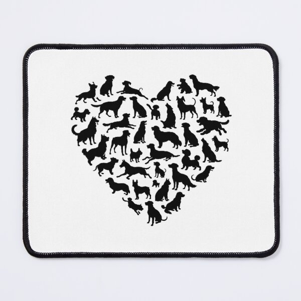 Item preview, I Love Dogs Silhouette Dog heart designed and sold by Drawn-Measured.