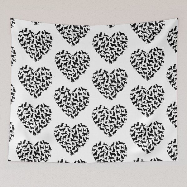 Item preview, I Love Dogs Silhouette Dog heart designed and sold by Drawn-Measured.