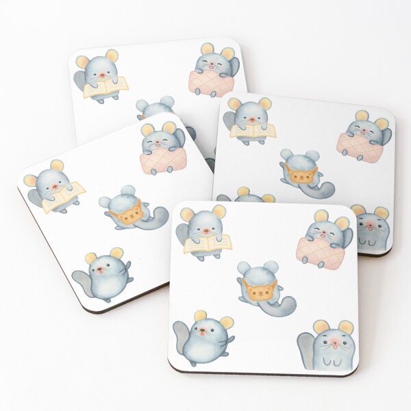 Item preview, Cute Study Animal Sticker Pack | Kawaii Reading watercolor chinchilla, Book Lover & Student Aesthetic Stickers designed and sold by Art IN Pack.