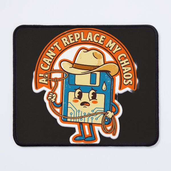 Item preview, AI Cant Replace My Chaos Retro Floppy Disk Cowboy designed and sold by SandyPlace.