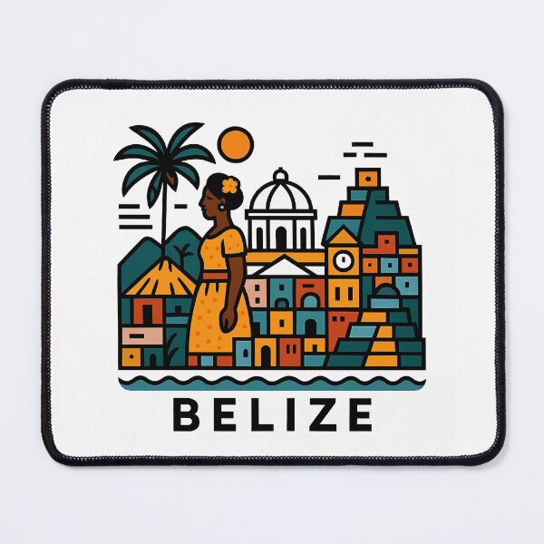 Item preview, Belize Travel Souvenir - Mayan Pyramid & Toucan Illustration designed and sold by OzzFrequency.