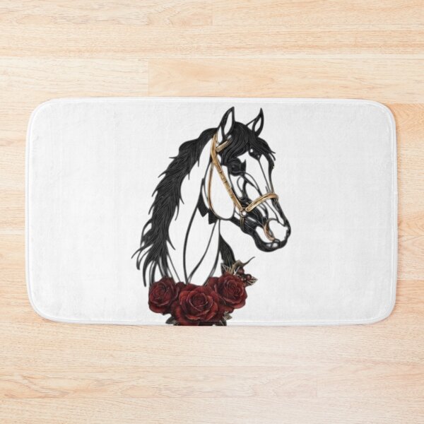 Item preview, Horse With Roses Art – Elegant Equestrian Floral Portrait with Gold Details designed and sold by Golden Threads Studio.