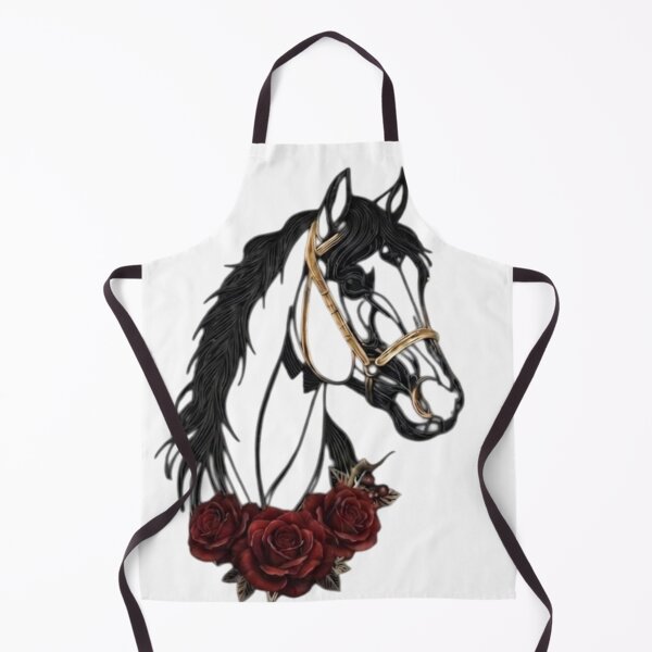 Item preview, Horse With Roses Art – Elegant Equestrian Floral Portrait with Gold Details designed and sold by Golden Threads Studio.