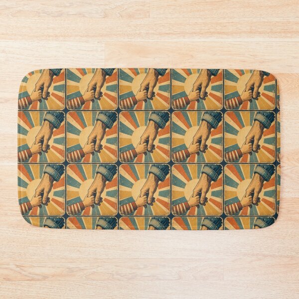 Item preview, Father and Child Holding Hands Retro Vintage Design | Dad Love Illustration designed and sold by CJLindy.