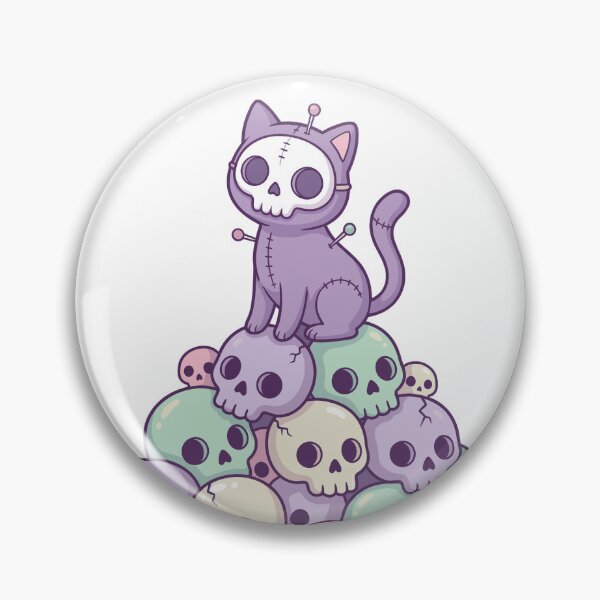 Item preview, Pastel Goth Voodoo Cat On Skull Mountain designed and sold by Kawaii-n-Spice.