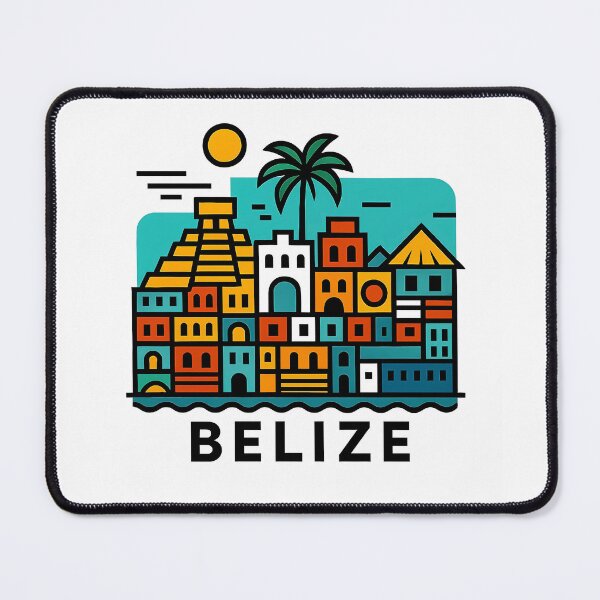 Item preview, Belize Travel Souvenir - Mayan Pyramid & Toucan Illustration designed and sold by OzzFrequency.