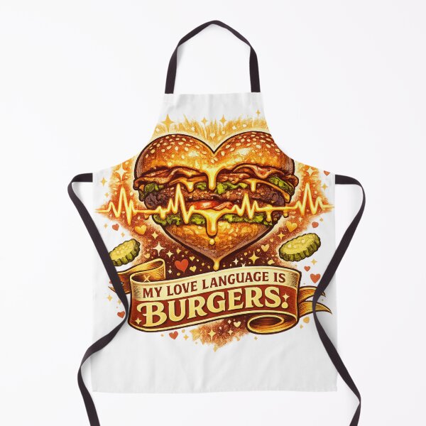 Item preview, My Love Language Is Burgers: Heartbeat EKG Romance Love Declaration designed and sold by irfanshikh.