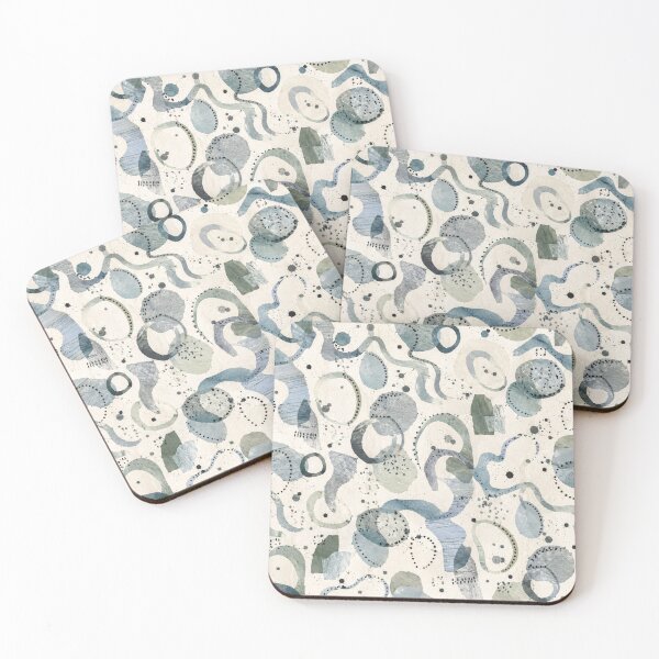 Item preview, Modern Biomorphic Pattern | Blue Organic Shapes Seamless Watercolor Design designed and sold by SWSandraWechner.
