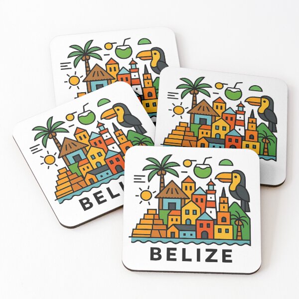 Item preview, Belize Travel Souvenir - Mayan Pyramid & Toucan Illustration designed and sold by OzzFrequency.