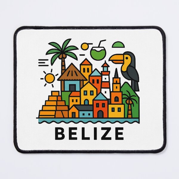 Item preview, Belize Travel Souvenir - Mayan Pyramid & Toucan Illustration designed and sold by OzzFrequency.