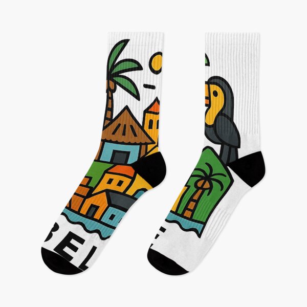 Artikelvorschau, Belize-Reisesouvenir – Illustration einer Maya-Pyramide und eines Tukans entworfen und verkauft von OzzFrequency.