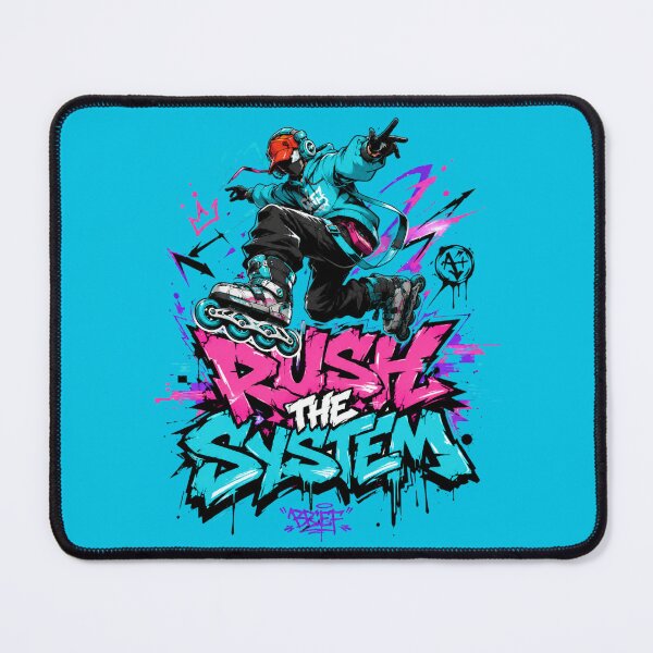 Item preview, Rush The System Urban Graffiti Roller Skater Art designed and sold by SnazzyStudio1 .