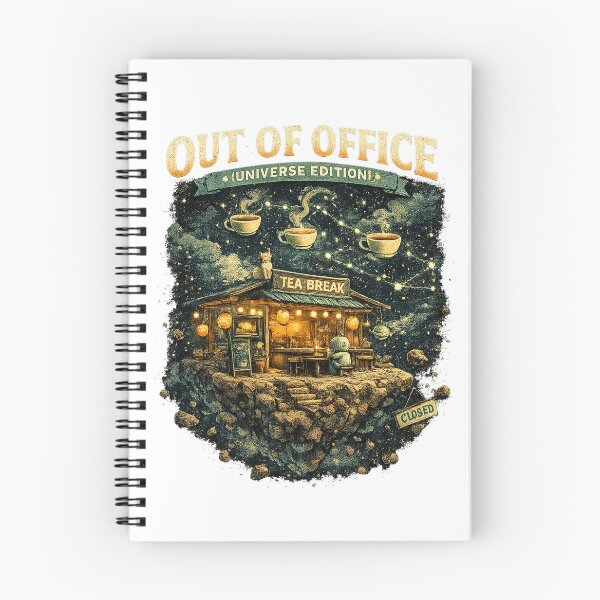 Item preview, Out Of Office (Universe Edition) – Cosmic Tea Shop Retro Space T-Shirt designed and sold by NarpLTD.
