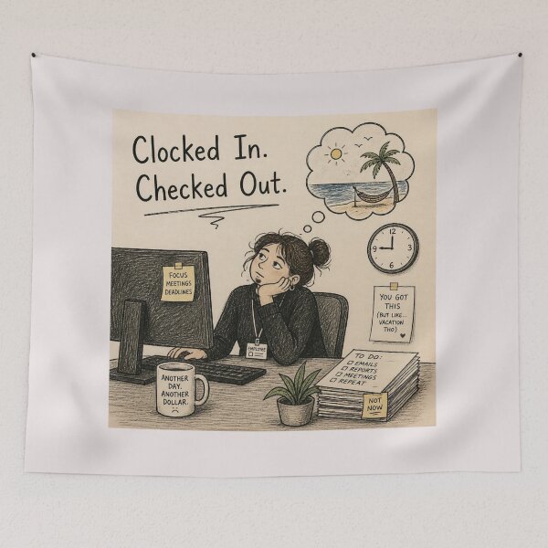 Item preview, Clocked in. Checked out. designed and sold by CinemaChronik.