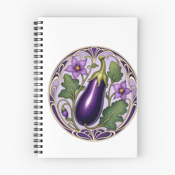 Item preview, Art Nouveau Eggplant Botanical Vegetable Design designed and sold by AntiqueImages.