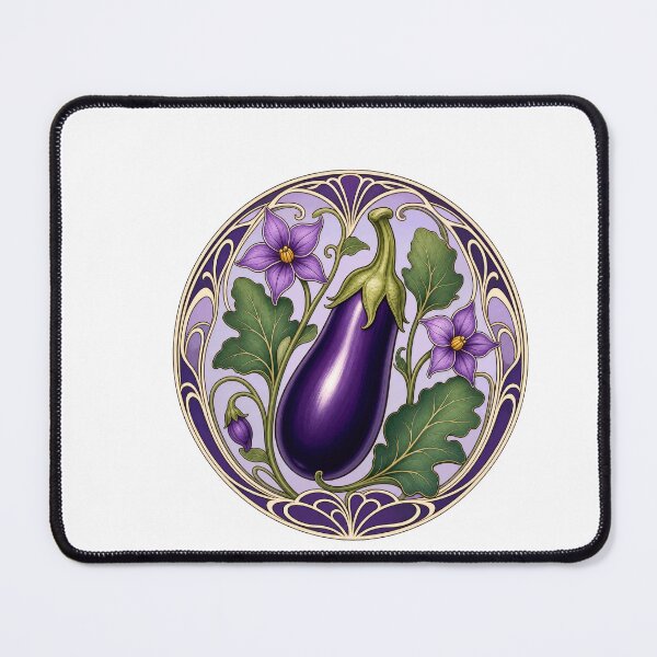 Item preview, Art Nouveau Eggplant Botanical Vegetable Design designed and sold by AntiqueImages.