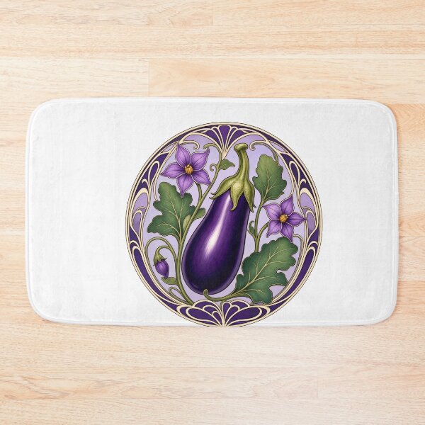Item preview, Art Nouveau Eggplant Botanical Vegetable Design designed and sold by AntiqueImages.