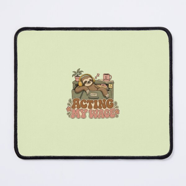 Item preview, Funny Office Sloth Acting My Wage Retro 70s Cartoon designed and sold by SandyPlace.