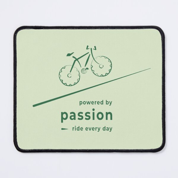 Item preview, Powered by Passion Ride Every Day Forest Green Bicycle Line Art | Minimalist Cycling Giftft for Bike Lovers designed and sold by unique art and design.