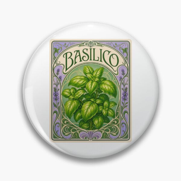 Artikelvorschau, Basilico Jugendstil Basilikum Kräuterpflanze Chefs Kitchen entworfen und verkauft von AntiqueImages.