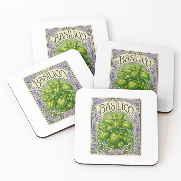 Item preview, Basilico Art Nouveau Basil Herb Plant Chefs Kitchen designed and sold by AntiqueImages.