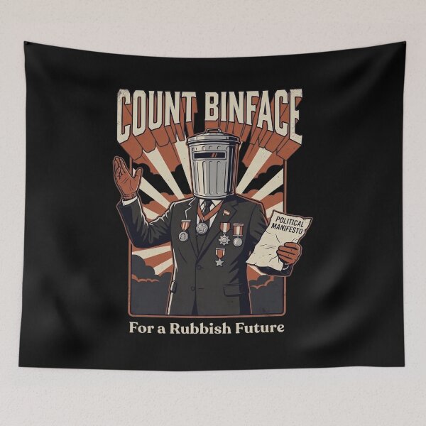 Item preview, Count Binface - For a Rubbish Future | Retro Political Satire Poster designed and sold by ZUVLEX.