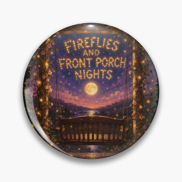 Item preview, Fireflies And Front Porch Nights Porch Swing Moonlight Art Summer Nostalgia Gift for Southern Hearts designed and sold by Nightarel.