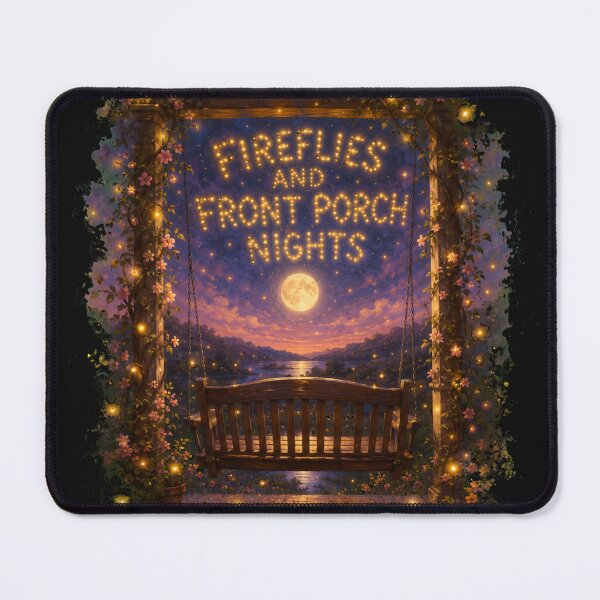 Item preview, Fireflies And Front Porch Nights Porch Swing Moonlight Art Summer Nostalgia Gift for Southern Hearts designed and sold by Nightarel.
