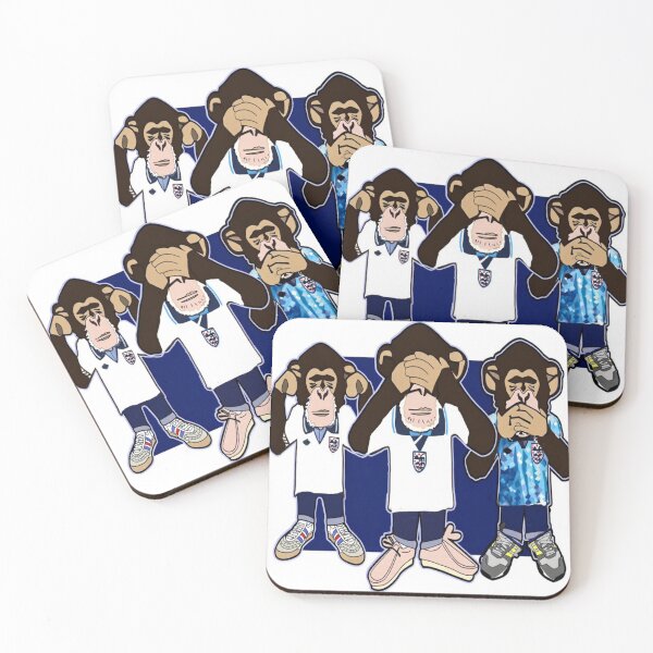 Item preview, Three Wise Monkeys Football Fan Art | England Inspired Cartoon Illustration | Funny Sports Design designed and sold by PoloPrintsUK.
