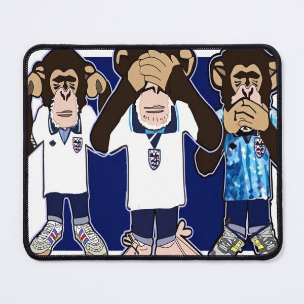 Item preview, Three Wise Monkeys Football Fan Art | England Inspired Cartoon Illustration | Funny Sports Design designed and sold by PoloPrintsUK.