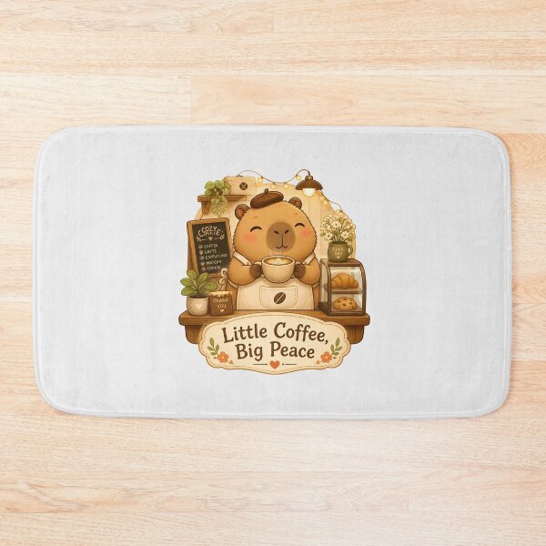 Item preview, Cute Capybara Coffee Sticker - Little Coffee Big Peace, Kawaii Animal Cafe Design, Cozy Coffee Lover Gift designed and sold by VectorJoy.