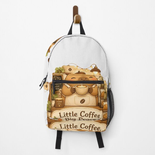 Item preview, Cute Capybara Coffee Sticker - Little Coffee Big Peace, Kawaii Animal Cafe Design, Cozy Coffee Lover Gift designed and sold by VectorJoy.