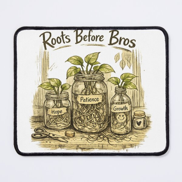 Item preview, Hand‑Drawn Propagation Station – Pothos Roots Art “Roots Before Bros” / “Just Add Water designed and sold by EdgeSphere.