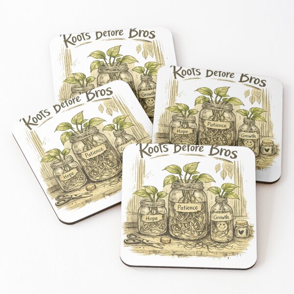 Item preview, Hand‑Drawn Propagation Station – Pothos Roots Art “Roots Before Bros” / “Just Add Water designed and sold by EdgeSphere.