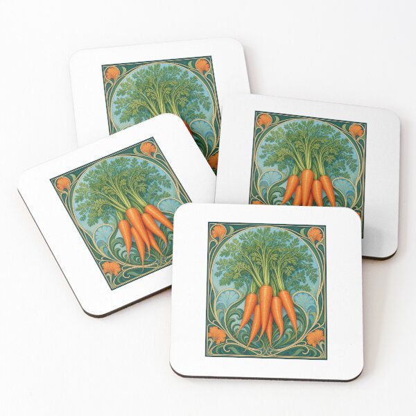 Item preview, Art Nouveau Carrots Botanical Vegetable Art designed and sold by AntiqueImages.