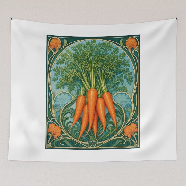 Item preview, Art Nouveau Carrots Botanical Vegetable Art designed and sold by AntiqueImages.