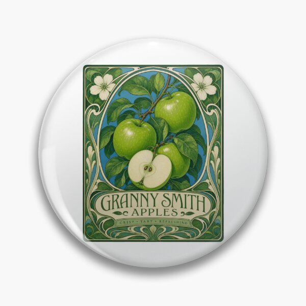 Item preview, Art Nouveau Granny Smith Apples Botanical Print designed and sold by AntiqueImages.