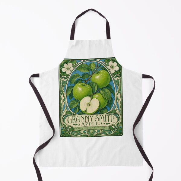 Item preview, Art Nouveau Granny Smith Apples Botanical Print designed and sold by AntiqueImages.