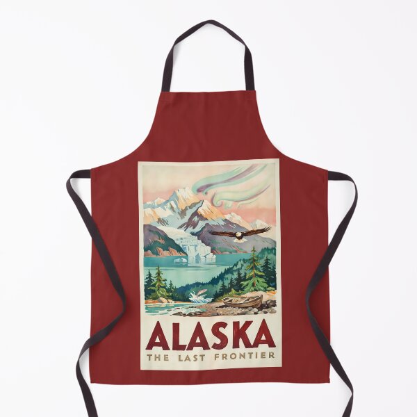 Item preview, Alaska Northern Lights Bald Eagle Illustration Travel Art Vintage designed and sold by KrisSidDesigns.