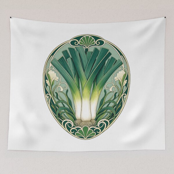 Item preview, Art Nouveau Leek Vegetable Botanical Design designed and sold by AntiqueImages.
